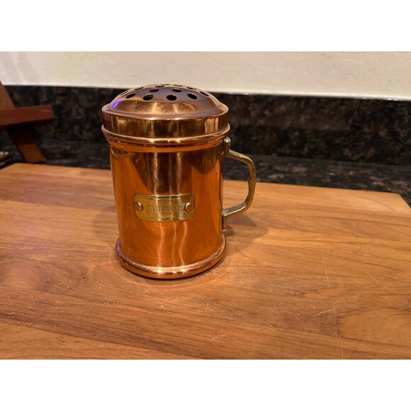 Solid Copper Cheese Shaker Brass Handle and Plaque - Picture 4 of 7